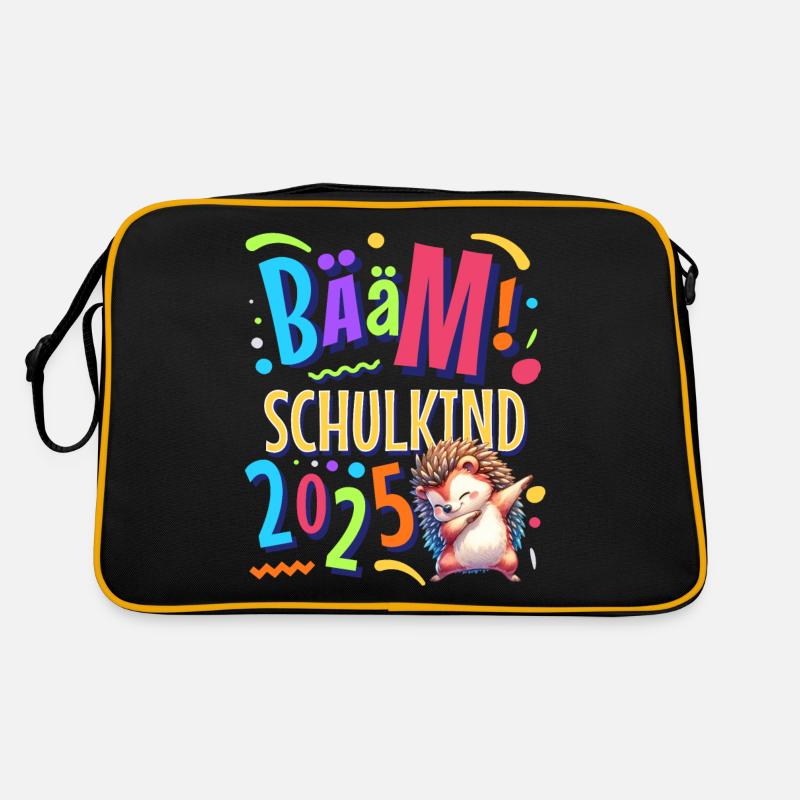 Bääm Schulkind 2025 Dabbing Igel Retro Tasche
