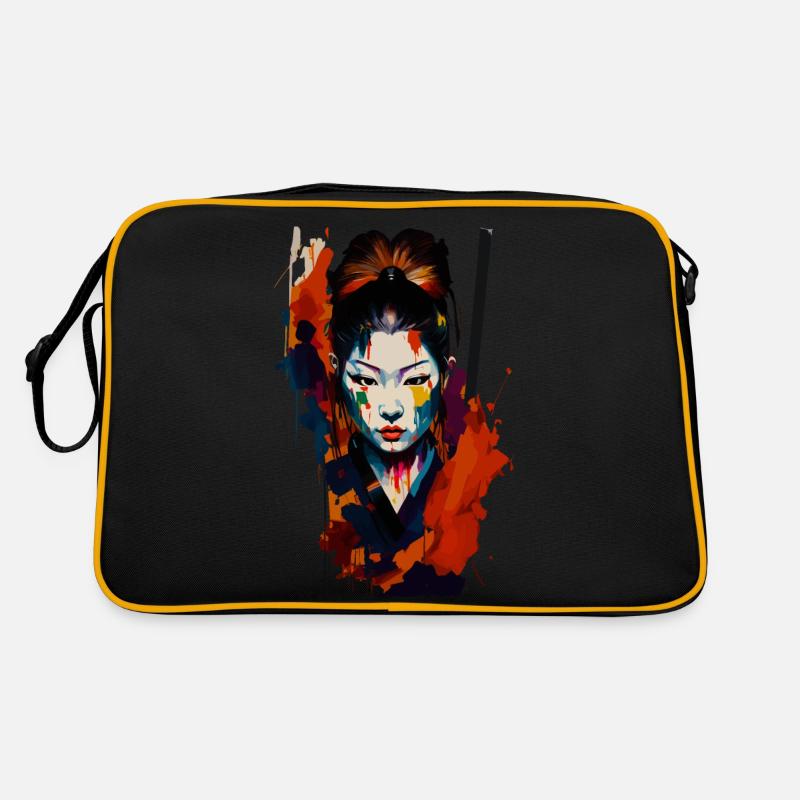 Samurai Warrior - Splash Art - Retro Bag - black/gold