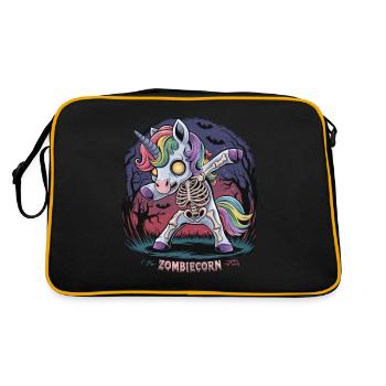 Zombiecorn für Anti Einhorn Fans - Retro Tasche - Schwarz/Gold - Hinten