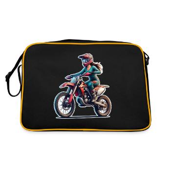 Motocross Femmes Filles Fille - Sac Retro - noir/or - Dos