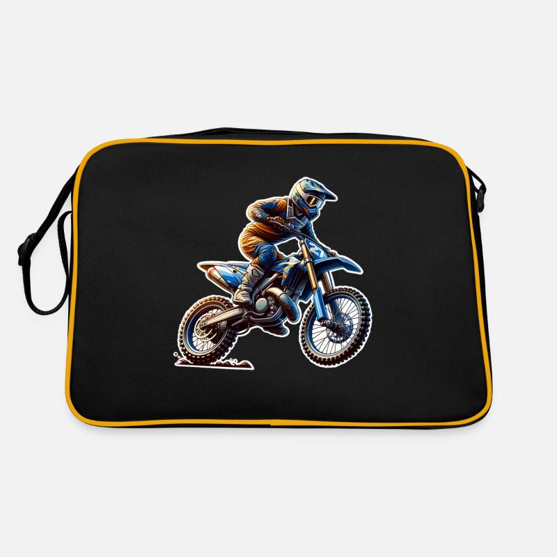 Motocross - Retro Tasche - Schwarz/Gold