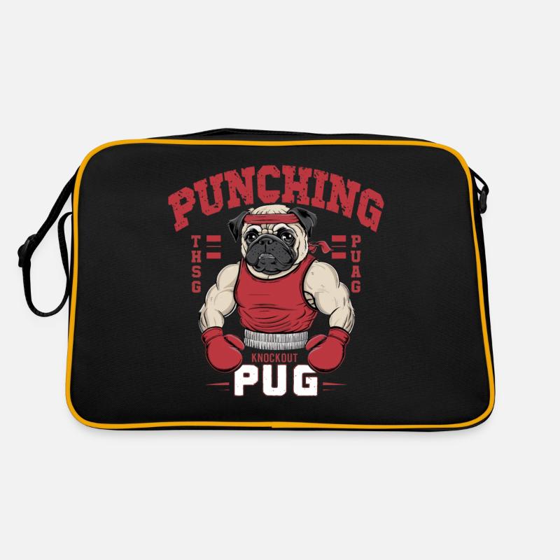 Mops Hundehalter Mops Punching Pug Retro Tasche