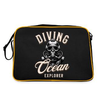 Taucher Ocean Explorer - Retro Tasche - Schwarz/Gold - Hinten
