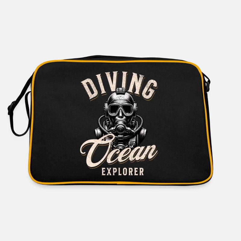 Taucher Ocean Explorer - Retro Tasche - Schwarz/Gold