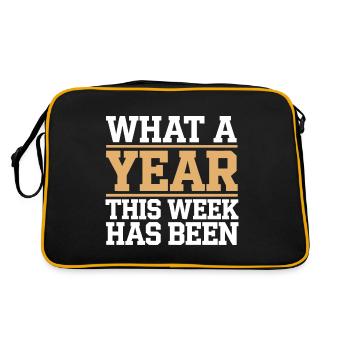Was für ein Jahr diese Woche war Lustige College-Mama - Retro Tasche - Schwarz/Gold - Hinten