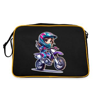 Motocross Femmes Filles Fille - Sac Retro - noir/or - Dos