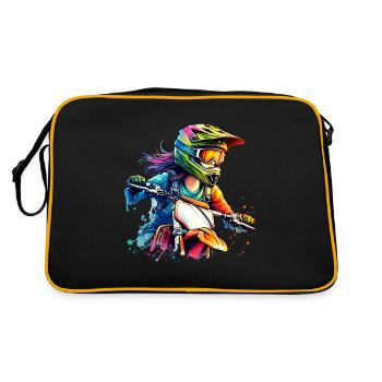 Motocross Femmes Filles Fille - Sac Retro - noir/or - Dos