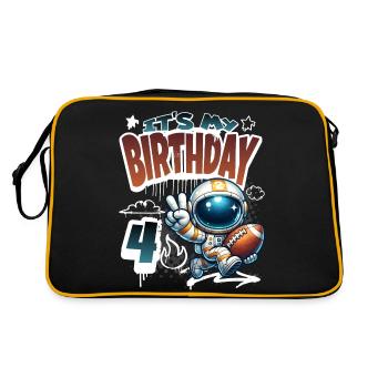 Astronaute 4e anniversaire Football - Sac Retro - noir/or - Dos