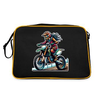 Motocross Femmes Filles Fille - Sac Retro - noir/or - Dos