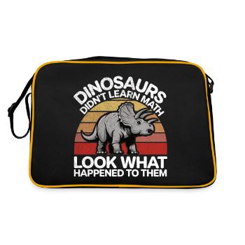 Dinosaurier haben Mathe nicht gelernt Lustiger Mathematiker Di - Retro Tasche - Schwarz/Gold - Hinten