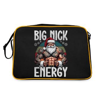 Big Nick Energy Lustiger Weihnachtsmann Weihnachte - Retro Tasche - Schwarz/Gold - Hinten