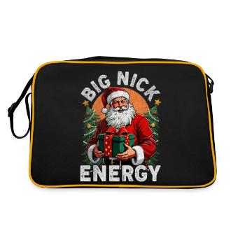 Big Nick Energy Funny Santa Claus Christmas - Retro Bag - black/gold - Back