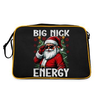Big Nick Energy Funny Santa Claus Christmas - Retro Bag - black/gold - Back