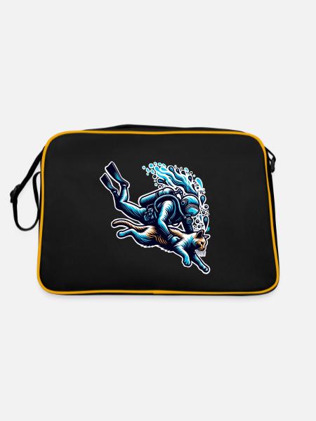 Plongée Plongeur Chat - Sac Retro - noir/or