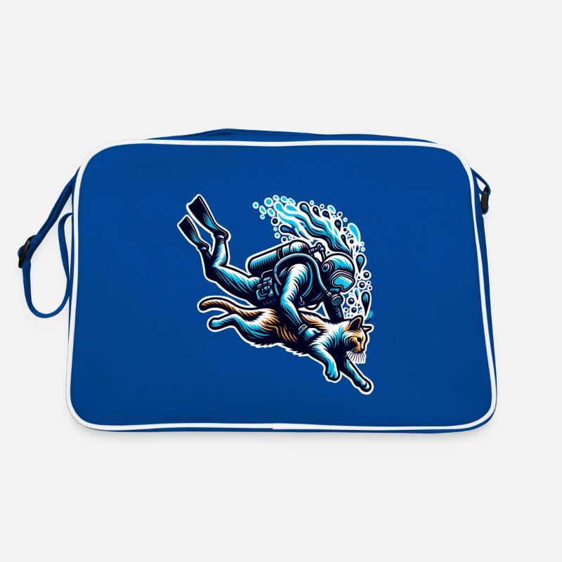 Plongée Plongeur Chat Sac Retro