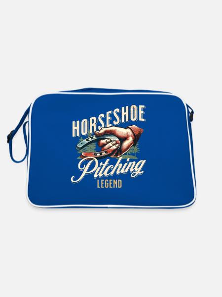 Horseshoe Throwing Horseshoe Pitching - Retro Bag - blue/white - Back