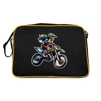 Motocross Femmes Filles Fille - Sac Retro - noir/or - Dos