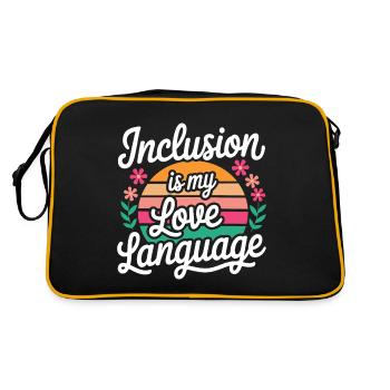 Inclusion is my love language education teacher - Retro Bag - black/gold - Back
