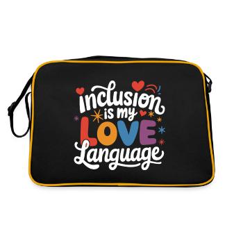 Inclusion is my love language education teacher - Retro Bag - black/gold - Back