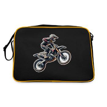 Motocross - Retro Tasche - Schwarz/Gold - Hinten