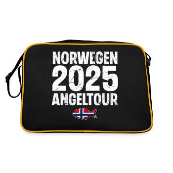Norwegen Angeltour 2025 - Retro Tasche - Schwarz/Gold - Hinten