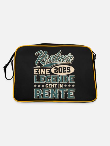 Rentner 2025 - Retro Tasche - Schwarz/Gold - Hinten