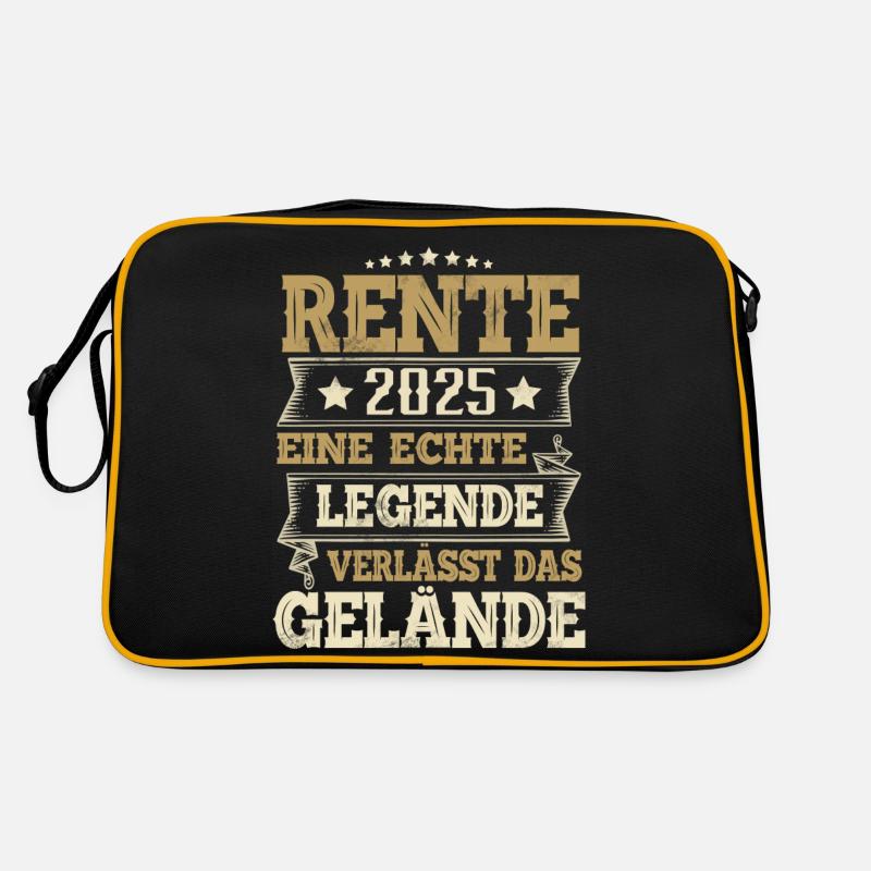 Rentner 2025 - Retro Tasche - Schwarz/Gold