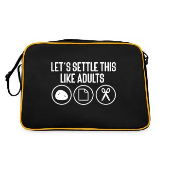 Réglons cela comme des adultes Pierre Papier Ciseaux - Sac Retro - noir/or - Dos