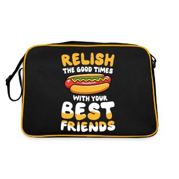Relish The Good Times With Your Best Friends - Retro Tasche - Schwarz/Gold - Hinten