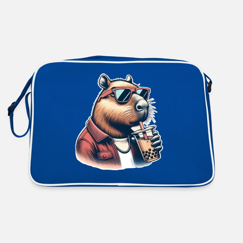 Capybara Bubble Tea Retro Tasche
