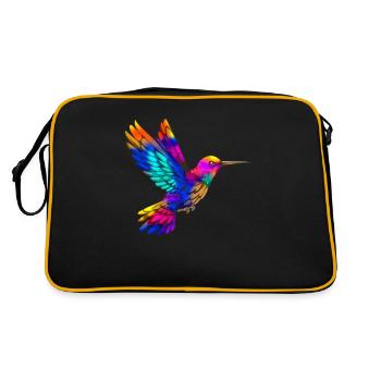 Spectre coloré d’ailes de colibri colorées - Sac Retro - noir/or - Dos
