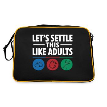 Réglons cela comme des adultes Pierre Papier Ciseaux - Sac Retro - noir/or - Dos