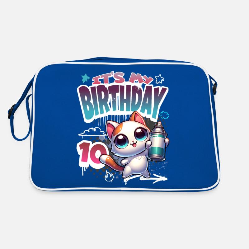 Graffiti de chat 10e anniversaire Sac Retro