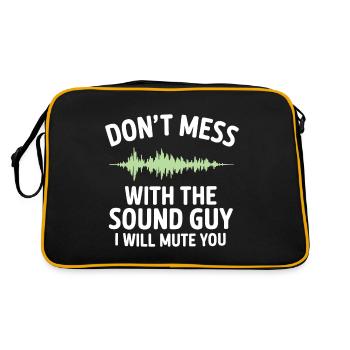 Leg dich nicht mit dem Tontechniker an, ich werde dich stumm schalten - Retro Tasche - Schwarz/Gold - Hinten