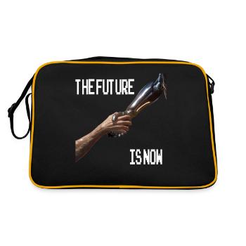 The Future is now Robot Robotic Science AI - Retro Tasche - Schwarz/Gold - Hinten