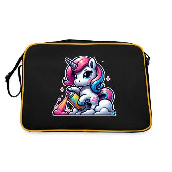 Unicorn Graffiti - Retro Bag - black/gold - Back
