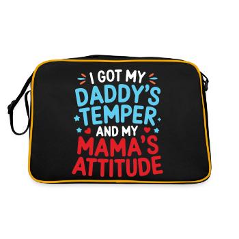 Ich habe das Temperament meines Vaters und die Einstellung meiner Mutter - Retro Tasche - Schwarz/Gold - Hinten
