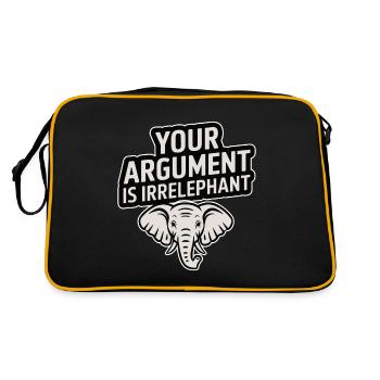 Your argument is irrelephant Funny elephant - Retro Bag - black/gold - Back