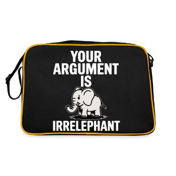 Your argument is irrelephant Funny elephant - Retro Bag - black/gold - Back