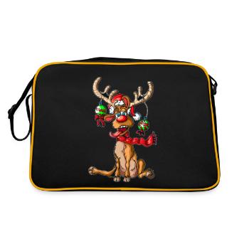 Reindeer decorated at Christmas baubles - Retro Bag - black/gold - Back