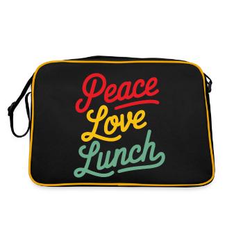 Paix Amour Déjeuner Cantine cafétéria humour - Sac Retro - noir/or - Dos