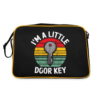 Je suis une petite clé de porte drôle jeu de mots humour humour - Sac Retro - noir/or - Dos