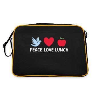 Paix Amour Déjeuner Cantine cafétéria humour - Sac Retro - noir/or - Dos