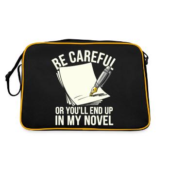Soyez prudent ou vous finirez dans mon roman Auteur hum - Sac Retro - noir/or - Dos