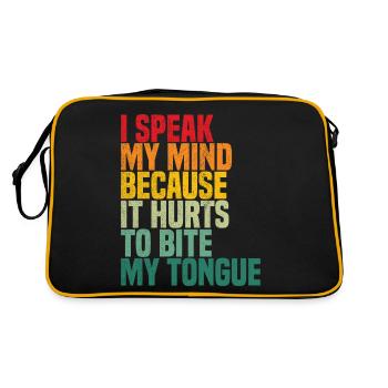 Je dis ce que je pense parce que ça fait mal de me mordre la langue - Sac Retro - noir/or - Dos