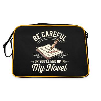 Soyez prudent ou vous finirez dans mon roman Auteur hum - Sac Retro - noir/or - Dos