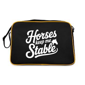 Les chevaux me gardent stable Équitation - Sac Retro - noir/or - Dos