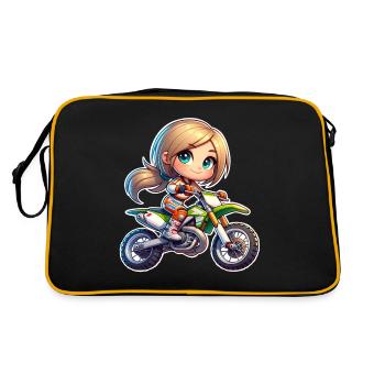 Motocross Femmes Filles Fille - Sac Retro - noir/or - Dos