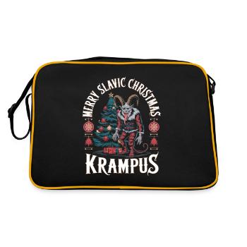 Krampus Knecht Ruprecht Weihnachten Nikolaus - Retro Tasche - Schwarz/Gold - Hinten