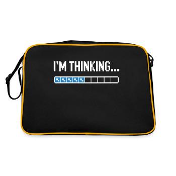 I'm thinking please wait funny nerd loading brain - Retro Bag - black/gold - Back